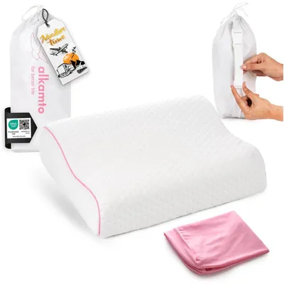 Produktbild von Alkamto Ergonomisches Reisekissen Memory-Schaum Rosa
