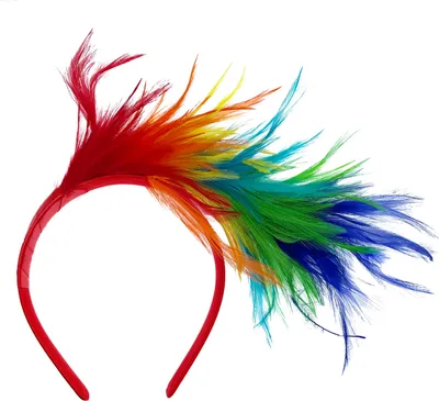 Produktbild von Oblique Unique Haarreifen mit Federn in Regenbogenfarben Haarreif für Fasching Karneval Motto Party Geburtstag
