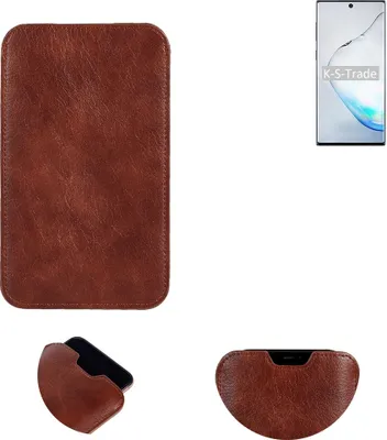Produktbild von K-S-Trade Schutzhülle Handyhülle kompatibel mit Samsung Galaxy Note10 5G Exynos Handytasche Kunstleder Sleeve in braun