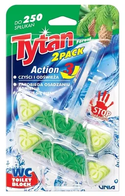 Produktbild von TYTAN 3-in-1 WC-Würfel für WC Action 3 Forest 2x40g