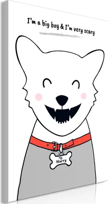 Produktbild von Vliesstoff Leinwandbild - Doggy Harry (1 Part) Vertical 80x120 cm Für Kinder e-A-0111-b-a