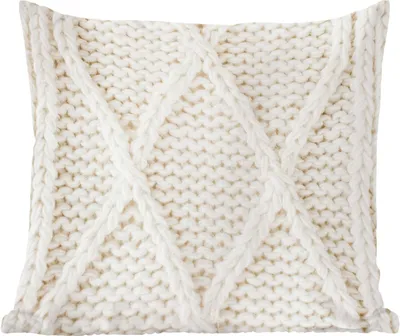 Produktbild von MuchoWow® Zierkissen Sofakissen Wohnzimmer Dekokissen 60x60 cm Pullover - Muster - Weiß - Sitzfläche - Foto Polster