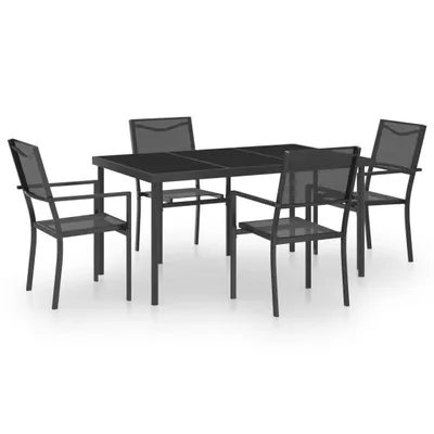 Produktbild von vidaXL 5-tlg. Garten-Essgruppe Stahl