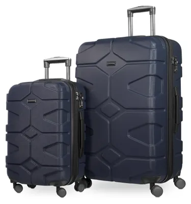 Immagine prodotto di HAUPTSTADTKOFFER X-Kölln - Set di 2 trolley espandibili, robusto guscio rigido in ABS, bagaglio a mano + valigia da viaggio, TSA, (S & L), blu scuro