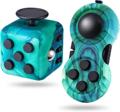 Productafbeelding van Groene fidget set - Fidget kubus speelgoed met pad - 14 Functies - Stressverlichting - Cadeau voor volwassenen