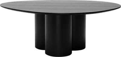 Produktbild von Miliboo - Design-Couchtisch aus schwarzem Holz B100 cm HOLLEN