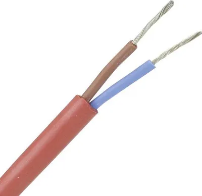 Image de CÂBLE HELU SiHF 2X1,5 mm² Câble en silicone AD 7,6 mm Tension nominale Uo/U 300 V/500 V - 1 mètre