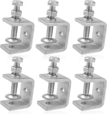 Imagen del producto de Conectores de tornillo M8 - 6 unidades - Conectores Neutrik externos - Abrazaderas adhesivas - Dispositivo de fijación ajustable para adhesivos de 0 a 25 mm - para carpintería y uniones térmicas - Acero inoxidable - Plateado - 2,4 x 3,2 x 5,5 cm