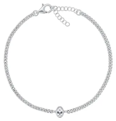 Immagine prodotto di Bracciale in argento fino con zircone ovale BRC113W