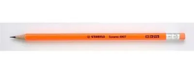 Grafitová ceruzka s gumou, HB, šesťhranná, STABILO "Neon", oranžová