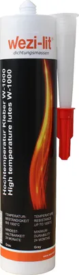 Produktbild von 6x wezi-lit W-1000 Dichtungsmasse 310ml Wasserglasbasis hitzebeständig bis 1000° Kesselkitt