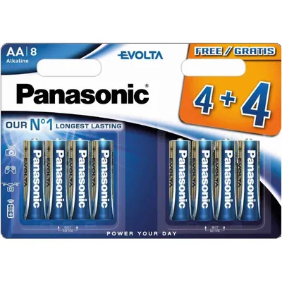 Produktbild von PANASONIC Alkalick baterie Evolta Platinum LR6EGE/8BW 4+4F AA 1,5V (Blistr 8ks)