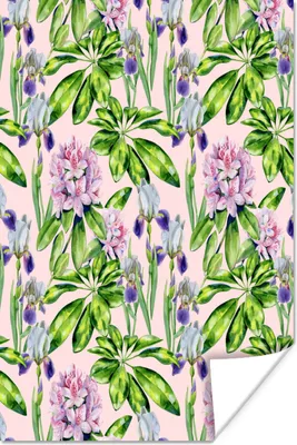 Produktbild von MuchoWow® Poster Blumen - Rosa - Collage 60x90 cm - Wanddekoration