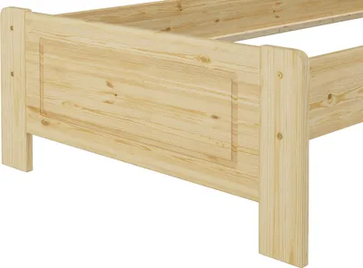 Produktbild von Bettrahmen Massivholzbett Kiefer natur Einzelbett 90x200 Futon Singlebett Zubehör wählbar V-60.37-09Federholzrahmen inkl.