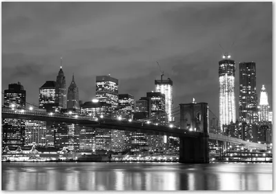 Produktbild von Tulup® Leinwandbild - 100x70 cm - Wandkunst - Drucke auf Leinwand - Leinwanddruck  - Sehenswürdigkeiten & Architektur - Schwarzweiß - Manhattan New York