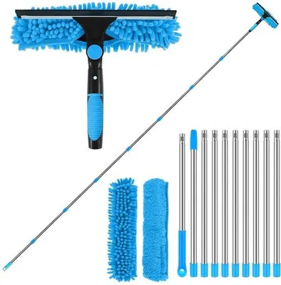 Productafbeelding van Uitschuifbare ruitenwisser set met microvezeldoeken en verlengstangen