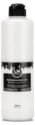 Produktbild von LM-Kreativ Badewannenlack 3in1 500 ml, Weiß wie Schnee – 2K-Lack mit Aktivator für Badewanne, Dusche, Waschbecken & Fliesen, hochdeckend