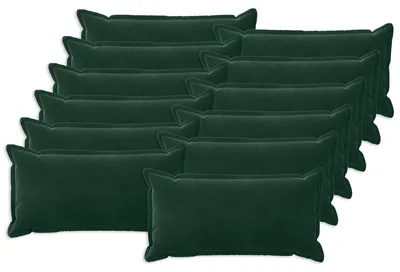 Immagine prodotto di vidaXL Cuscini con imbottitura, modello HOUTEN, 12 pezzi, verde scuro, in velluto