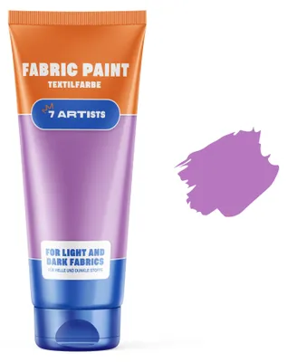 Produktbild von 7 Artists Stoffmalfarben Stofffarben Textilfarbe Lila Acrylfarbe Waschfest Auf Wasserbasis | Flasche 60 ml | Textilfarbe Waschmaschinenfest Nach Fixierung | Hochdeckend Für Dunkle Stoffe – Deckweiß