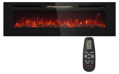 Produktbild von Klarstein Deko Kamin mit LED-Flammen, Elektro-Kamin mit Heizung und Kaminfeuer, 1800W Elektrischer Kamin Elektrisch mit Fernbedienung, Timer & Einstellbarer Thermostat, Sparsame Elektrische Kamine