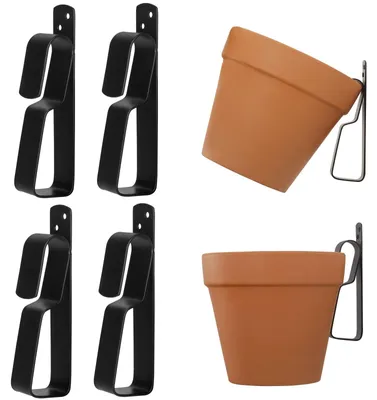 Image de Lot de 4 supports en terre cuite noire pour pots de plantes