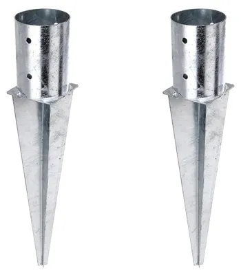 Produktbild von Alberts 2 x Einschlag-Bodenhülse für Rundholzpfosten, Ø101 mm, Länge 600 mm, feuerverzinkt, zum Einbetonieren