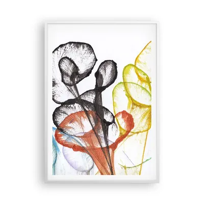 Produktbild von Gerahmtes Poster - Weißer Rahmen - Blumen Abstraktion Surrealismus - 70x100 cm - Wand Bild - Wanddeko - Wandbilder - Kunstposter - Wandposter - Bilderrahmen - Bilder - Kunstdruck - P2WPA70x100-4444