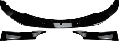 Immagine prodotto di Labbro paraurti anteriore, Plastica ABS di alta qualità, Altezza 5,5 cm, Adatto alle auto compatte (2012-2014), Facile installazione con viti, Finitura nera lucida