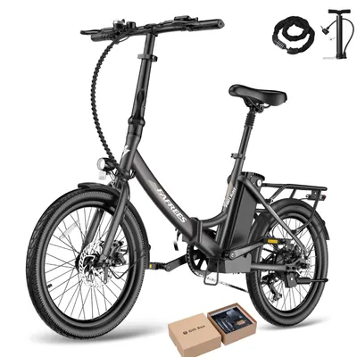 Produktbild von Elektro-Klapprad Pedelec 20 Zoll 250W Shimano 7-Gang 36V 20Ah Akku bis 150km IPX5, Schwarz