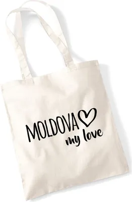 Produktbild von Huuraa Jutebeutel Moldova my love 10 Liter Natural Baumwolle Tasche Geschenkidee