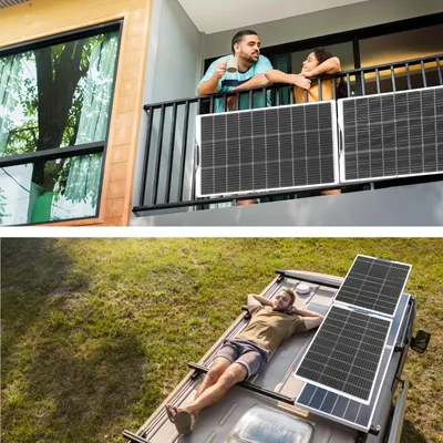 Obrázok produktu pre Solárny panelový set – Flexibilné solárne panely – Výkon 500 W – Monokryštalické a vodotesné