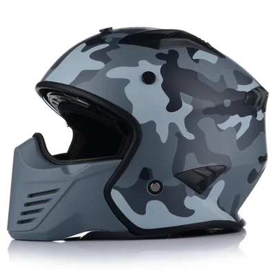 Produktbild von Jet helm mit Sonnenblende | VITO BRUZANO | Rollerhelm trial helm | ECE 22.06  | Motorradhelm mit abnehmbarem Kinnriemen | S (55-56cm)