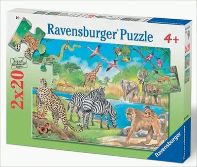 Produktbild von Tiere hier und anderswo, 2 x 20 Teile Puzzle