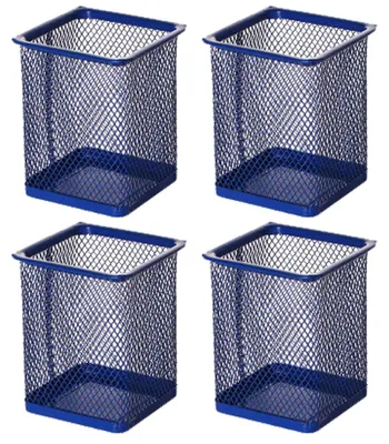Obrázek produktu pro Sada 4 držáků na pera z robustního kovu, kulaté držáky na pera ze síťoviny na stůl