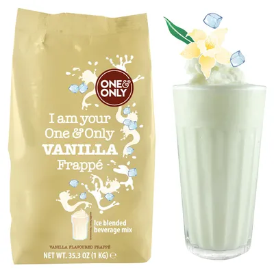 Immagine prodotto di One&Only Frappé alla vaniglia - 1 kg. Polvere di vaniglia, prodotto istantaneo per milkshake