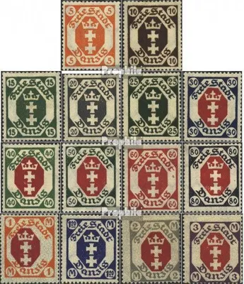 Produktbild von Briefmarken Danzig 1921 Mi 73-86 (kompl.Ausg.) postfrisch Wappen