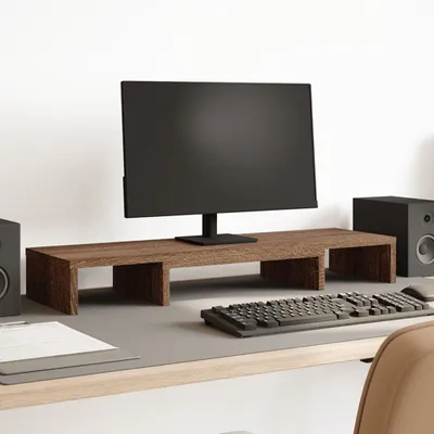 Obrázok produktu pre Stojan na monitor nastaviteľný hnedý dubový vzhľad 80x24x10,5 cm, Stojan na monitor 2024 New DesignMöbel
