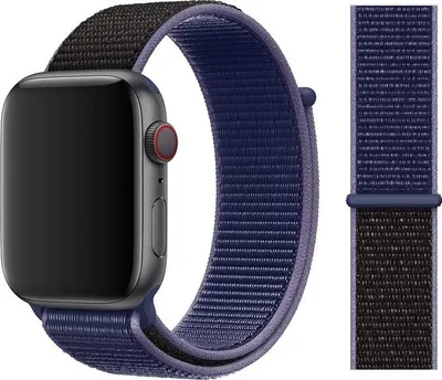 Produktbild von Original Apple Sport Loop Armband 42/44/45mm MX3Q2ZM/A Midnight Blue 2. Gen