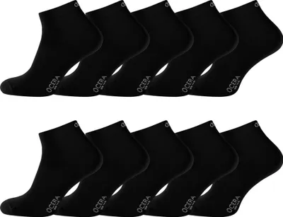 Produktbild von 10 Paar Kurzschaft Socken für Damen & Herren  Standard 100 e Baumwolle - Schwarz 47-50