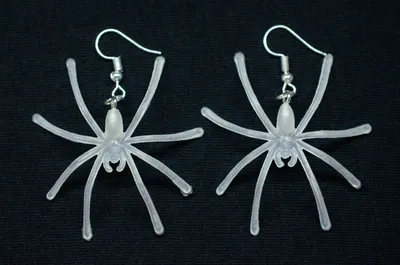 Produktbild von Spinne Ohrringe Spinnenohrringe Halloween Grusel Ohrhänger LEUCHTET im Dunkeln!