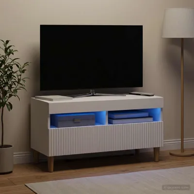 Imagen del producto de Maison Exclusive - Mueble para TV LED ARNHEM, 81 x 35 x 43 cm, blanco, fabricado en material de madera