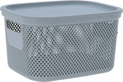 Produktbild von 6L Stapelbare Kunststoff-Aufbewahrungsbox mit Deckel, Rechteckig, Staubschutz, 26.7x15.2x21.7cm