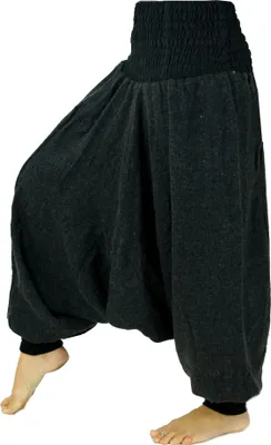 Produktbild von Flauschige Haremshose, Pluderhose, Pumphose, Aladinhose - Anthrazit, Damen, Polyacryl, Hosen