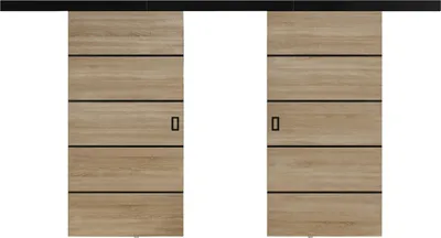 Produktbild von KIER FURNITURE Schiebetür Komplettset WERDI PLUS DUO Sliding Door, Raumteiler Schiebetür Eiche Sonoma 172x205x1,6 cm