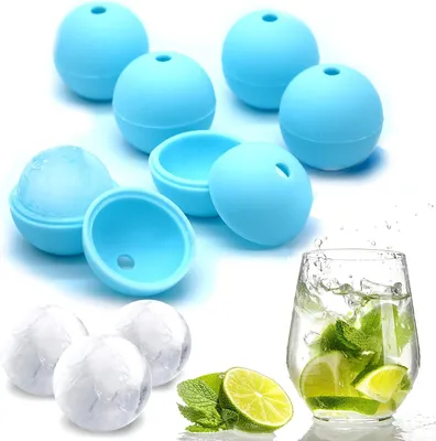 Zdjęcie produktu dla Formy do lodów w kształcie kul, silikonowe, 6 sztuk - średnica 4 cm - bez BPA