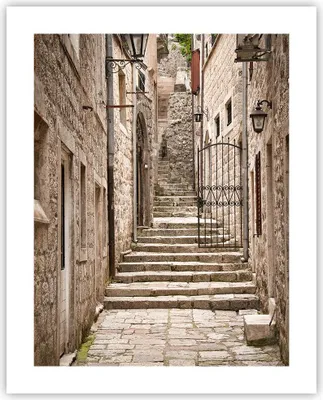 Produktbild von Poster - Poster ohne Rahmen - Treppen Kroatien Dubrovnik - 40x50 cm - Wand Bild - Wanddeko - Wandbilder - Kunstposter - Wandposter - Bilder - Kunstdruck - Wanddekoration - Wandbild - P2XPA40x50-5148