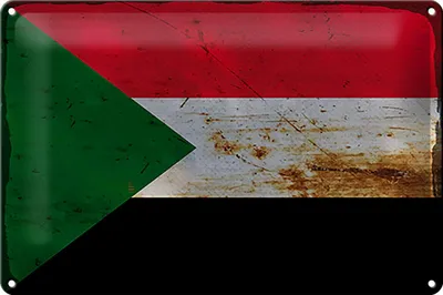 Produktbild von Blechschild Flagge Sudan 30x20cm Flag of Sudan Rost