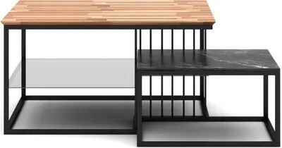 Immagine prodotto di Tavolino Tavolino Tavolino Tavolino in legno 2 pezzi Soggiorno moderno