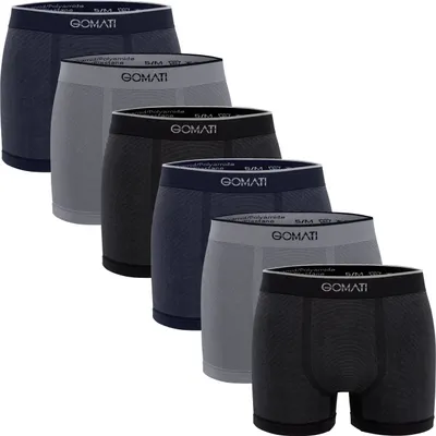 Produktbild von Gomati Herren Seamless Pants (6er Pack) Nahtlose Boxershorts aus Microfaser-Elasthan - Mix M