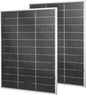 Zdjęcie produktu dla VEVOR Dwustronny panel słoneczny 100 W, zestaw 2 sztuk, 23% wysokowydajny moduł fotowoltaiczny typu N z wyjściem MC4 i aluminiową ramą, moduł słoneczny IP67 wodoodporny do samochodu, łodzi, kampera, niezależny od sieci